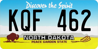 ND license plate KQF462