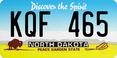 ND license plate KQF465