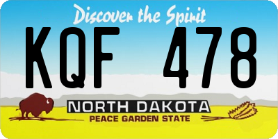 ND license plate KQF478