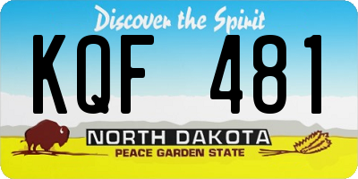 ND license plate KQF481