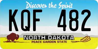 ND license plate KQF482