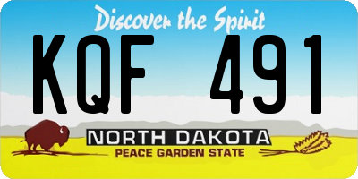 ND license plate KQF491