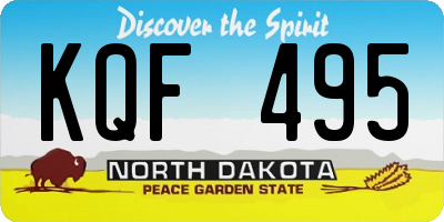 ND license plate KQF495