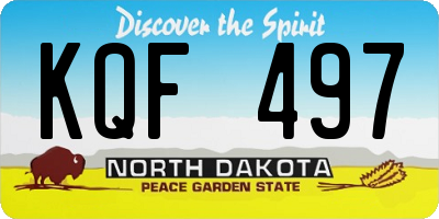ND license plate KQF497