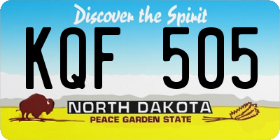 ND license plate KQF505