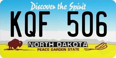 ND license plate KQF506