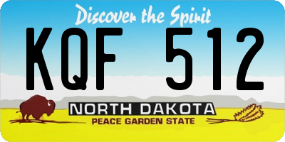 ND license plate KQF512