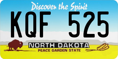 ND license plate KQF525