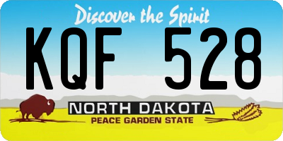 ND license plate KQF528