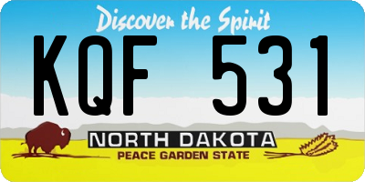 ND license plate KQF531