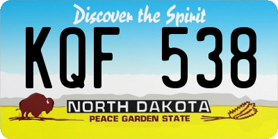 ND license plate KQF538