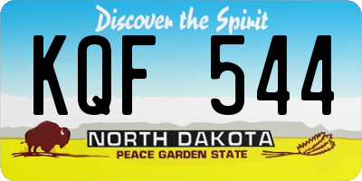 ND license plate KQF544