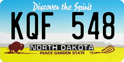ND license plate KQF548