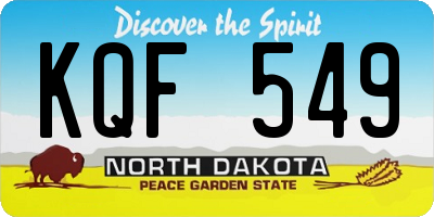 ND license plate KQF549