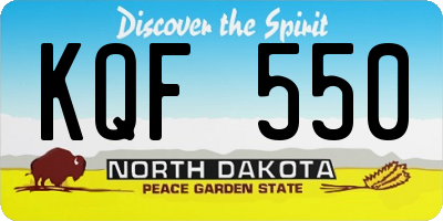 ND license plate KQF550