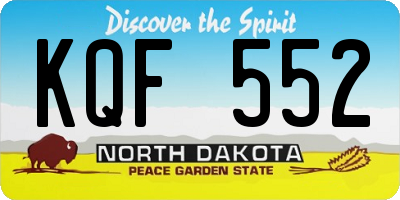 ND license plate KQF552
