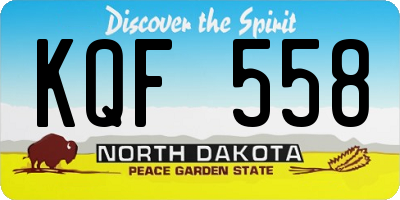 ND license plate KQF558