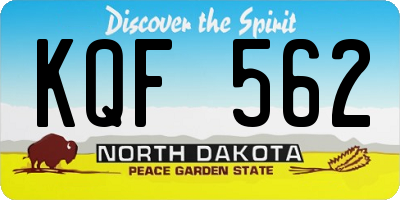 ND license plate KQF562