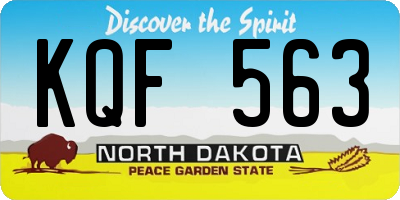 ND license plate KQF563