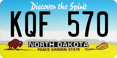ND license plate KQF570