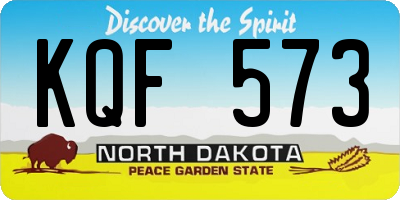 ND license plate KQF573