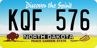 ND license plate KQF576