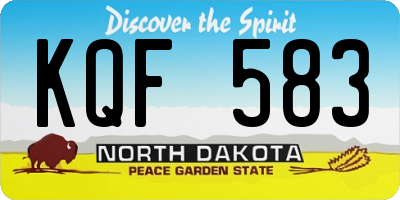 ND license plate KQF583