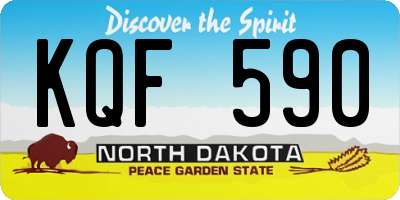 ND license plate KQF590