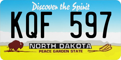 ND license plate KQF597