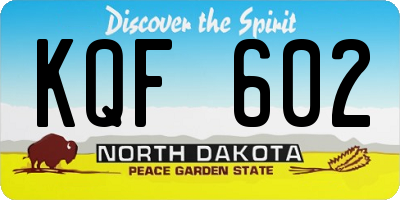 ND license plate KQF602
