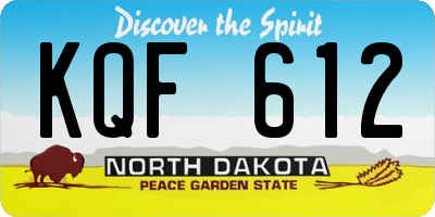 ND license plate KQF612