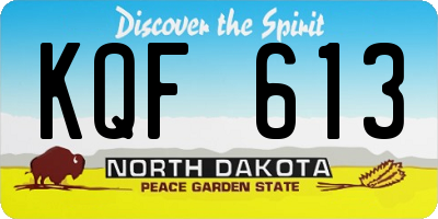ND license plate KQF613