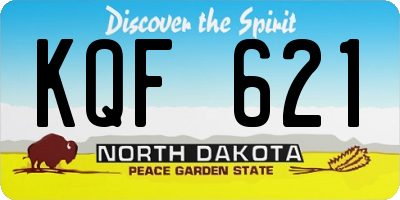 ND license plate KQF621