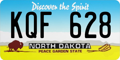 ND license plate KQF628