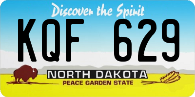 ND license plate KQF629