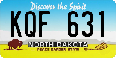 ND license plate KQF631