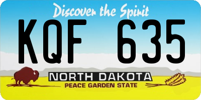 ND license plate KQF635