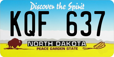 ND license plate KQF637