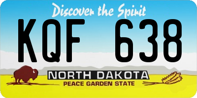 ND license plate KQF638