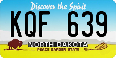 ND license plate KQF639