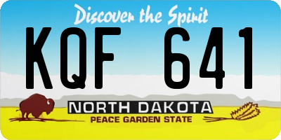 ND license plate KQF641