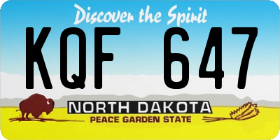 ND license plate KQF647