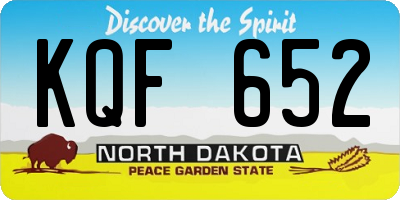 ND license plate KQF652