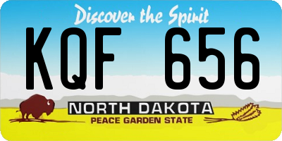ND license plate KQF656