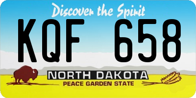 ND license plate KQF658