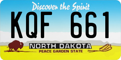 ND license plate KQF661