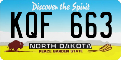 ND license plate KQF663