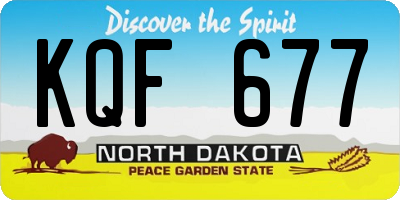 ND license plate KQF677