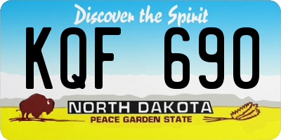 ND license plate KQF690