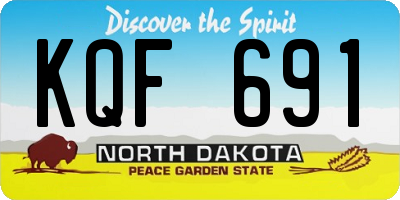 ND license plate KQF691